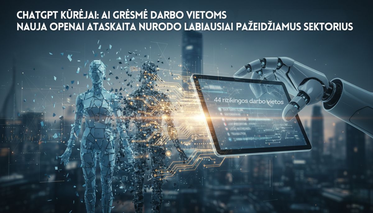 „OpenAI“ paskelbė sąrašą: šios 44 profesijos atstovus pakeis DI